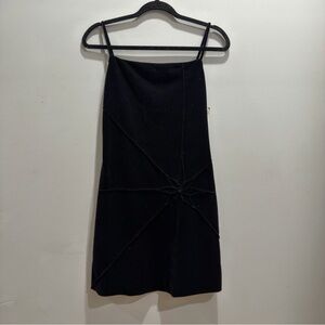 Black Spaghetti Strap Star-Detail Mini Dress